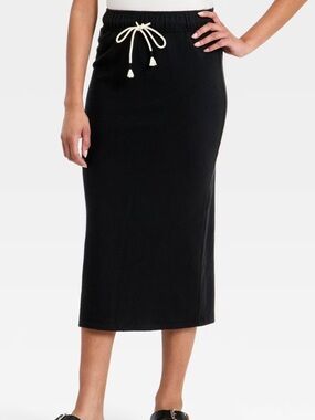 Women's Beach Midi Circle Skirt - Universal Thread™ Black L